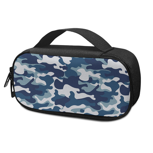 Blue And White Camouflage Print Insulin Cooler Travel Case