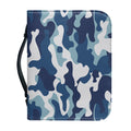 Blue And White Camouflage Print Leather Bible Cover