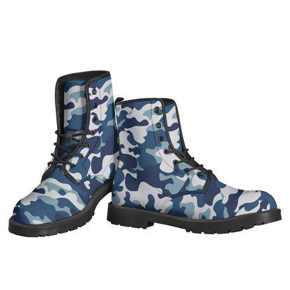 Blue And White Camouflage Print Backpack