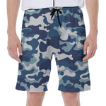 Blue And White Camouflage Print Men's Beach Shorts