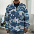 Blue And White Camouflage Print Men's Shirt Jacket
