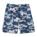 Blue And White Camouflage Print Men's Swim Trunks