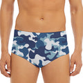 Blue And White Camouflage Print Men's Triangle Swim Briefs