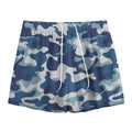 Blue And White Camouflage Print Mesh Shorts