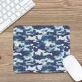 Blue And White Camouflage Print Mouse Pad