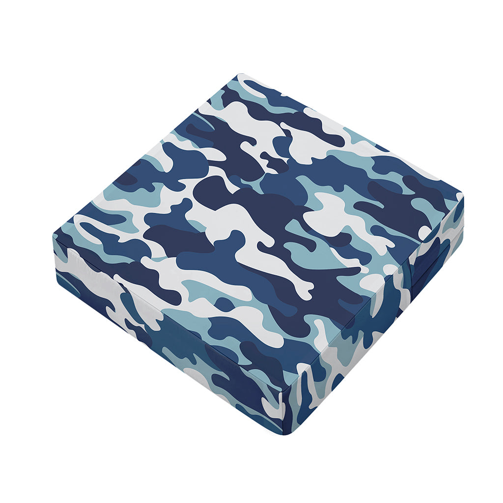 Blue And White Camouflage Print Outdoor Seat Cushion Cover