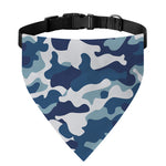 Blue And White Camouflage Print Over The Collar Dog Bandana