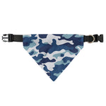 Blue And White Camouflage Print Over The Collar Dog Bandana