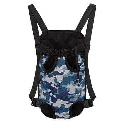 Blue And White Camouflage Print Pet Carrier Backpack