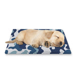 Blue And White Camouflage Print Pet Cooling Mat Cover