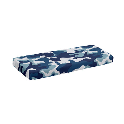 Blue And White Camouflage Print Piano Keyboard Cover
