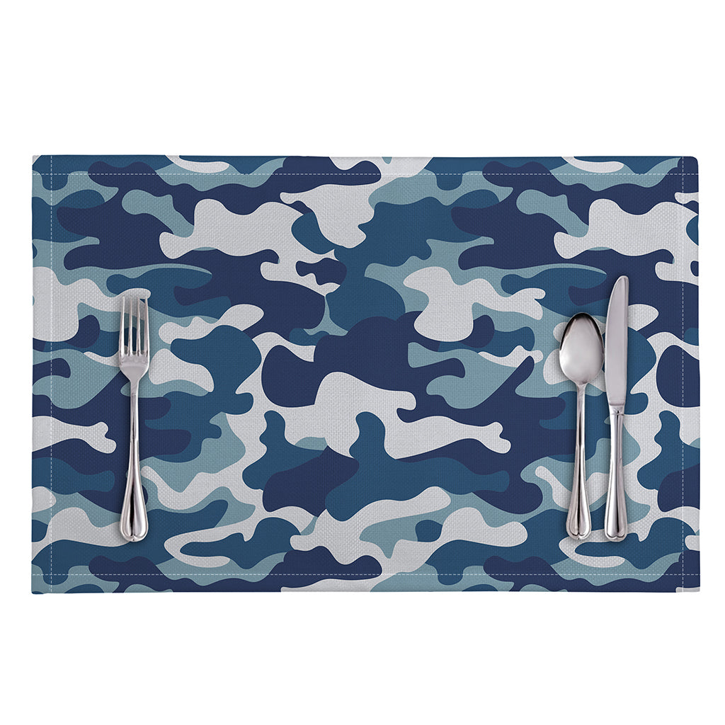Blue And White Camouflage Print Placemat