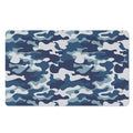 Blue And White Camouflage Print Polyester Doormat