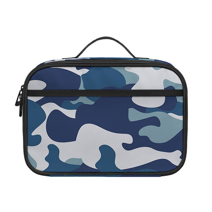 Blue And White Camouflage Print Portable Lunch Bag