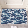 Blue And White Camouflage Print Rubber Doormat