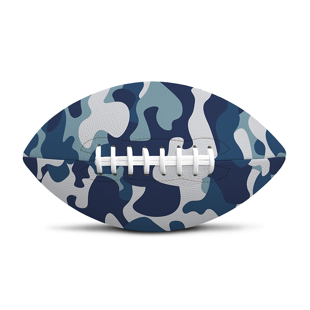 Blue And White Camouflage Print Rugby Ball