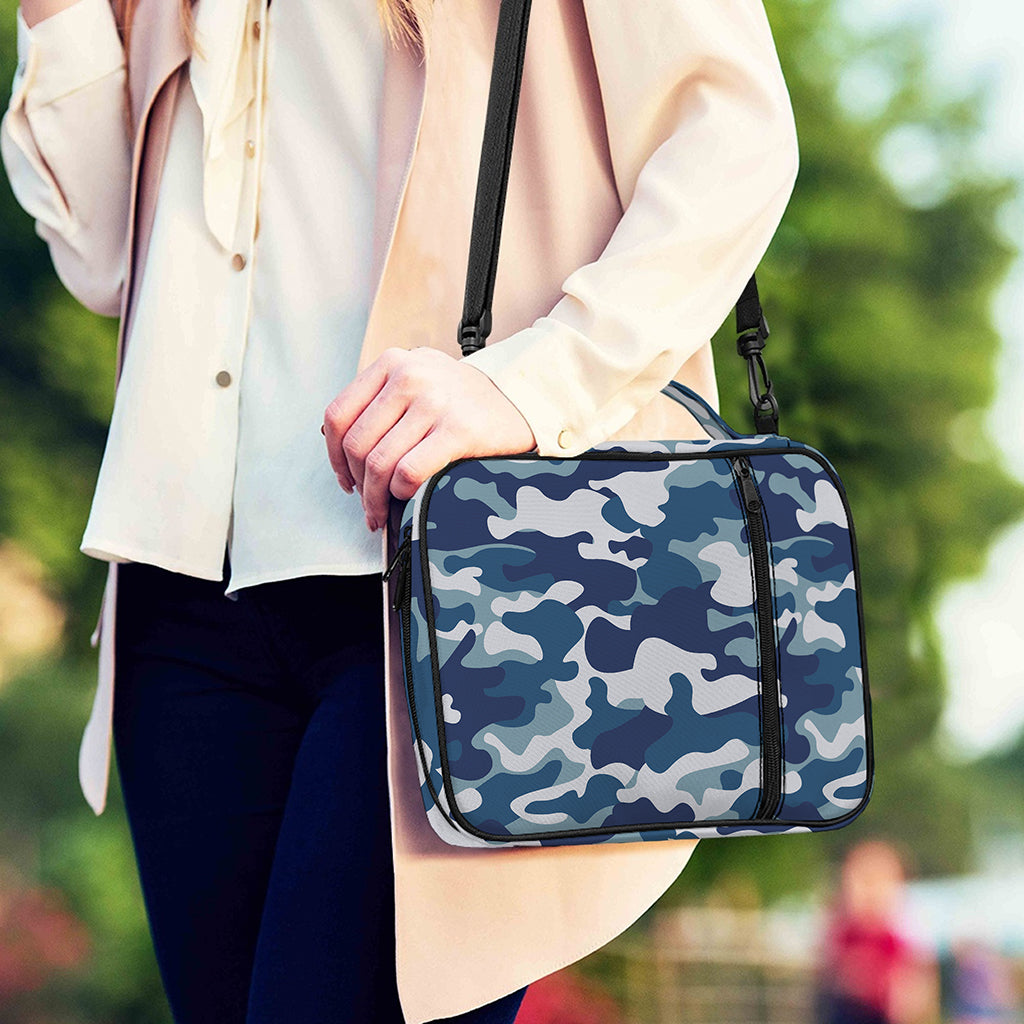 Blue And White Camouflage Print Shoulder Strap Bible Bag