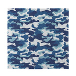 Blue And White Camouflage Print Silk Bandana