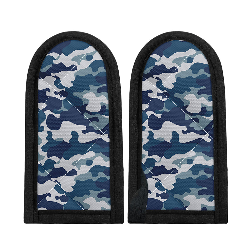 Blue And White Camouflage Print Skillet Handle Cover