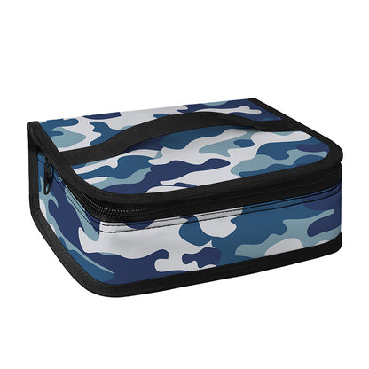Blue And White Camouflage Print Small Lunch Bag