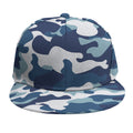 Blue And White Camouflage Print Snapback Cap