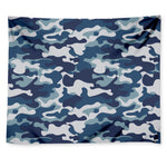 Blue And White Camouflage Print Tapestry