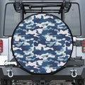Blue And White Camouflage Print Tire Cover