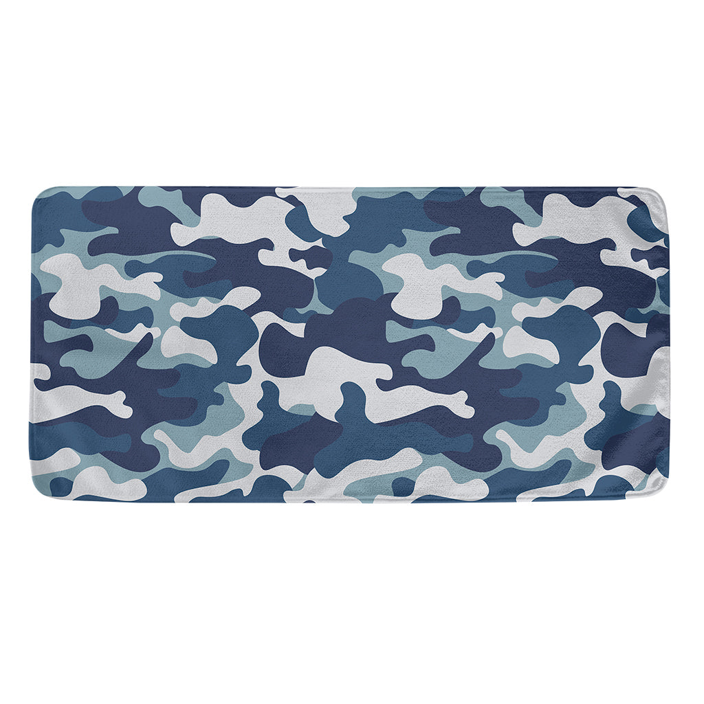 Blue And White Camouflage Print Towel