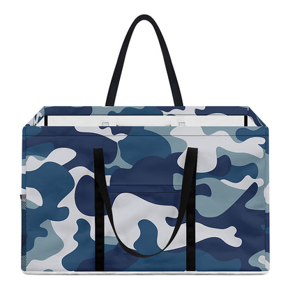 Blue And White Camouflage Print Utility Tote Bag