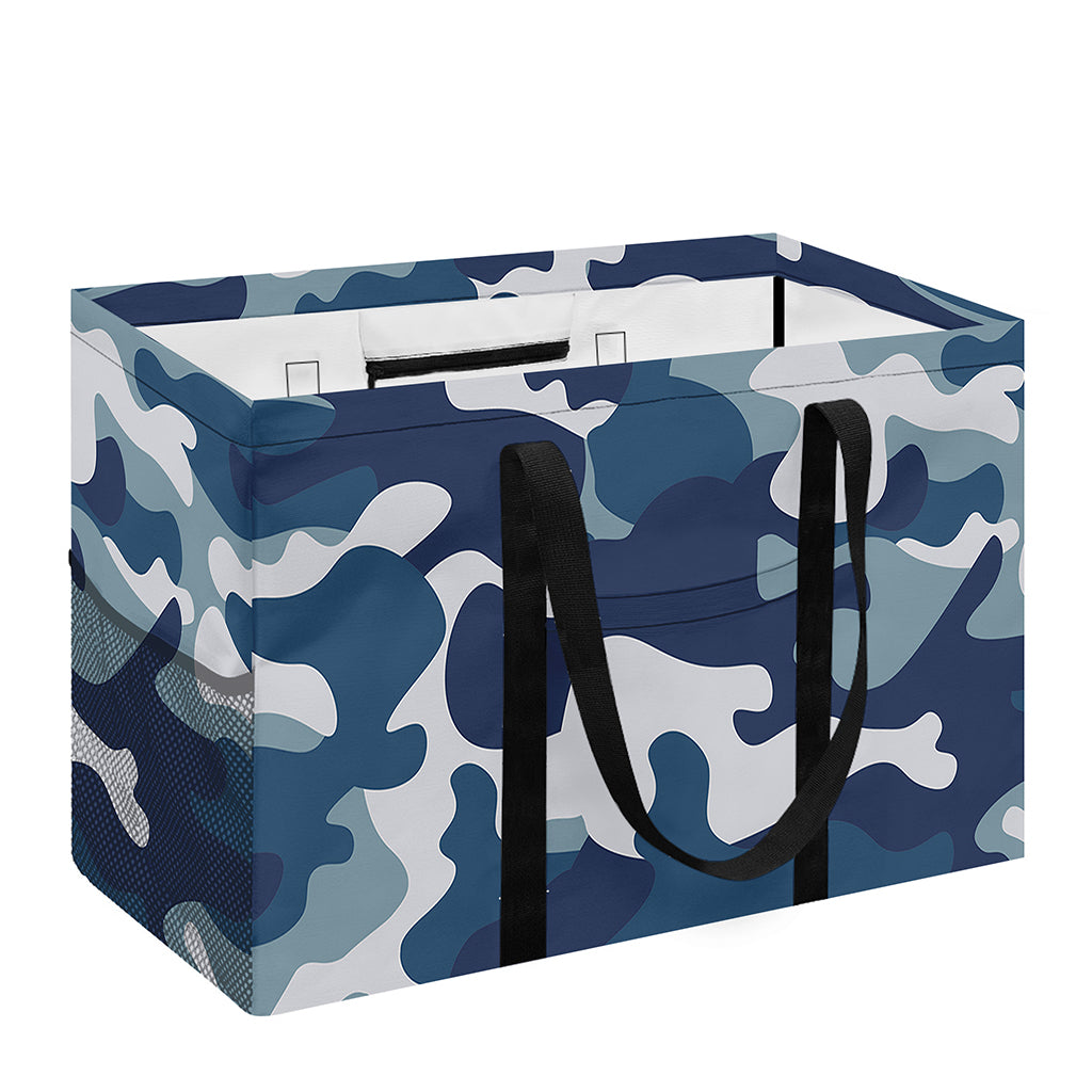 Blue And White Camouflage Print Utility Tote Bag
