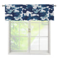 Blue And White Camouflage Print Window Valance