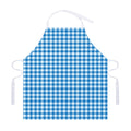 Blue And White Check Pattern Print Adjustable Apron