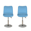 Blue And White Check Pattern Print Bar Stool Covers