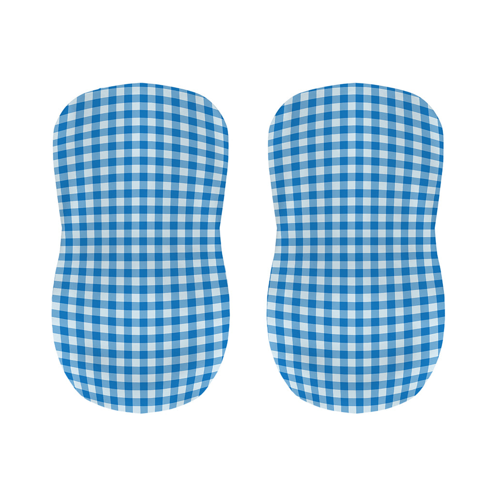 Blue And White Check Pattern Print Bar Stool Covers