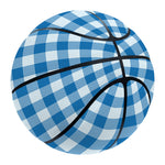 Blue And White Check Pattern Print Basketball