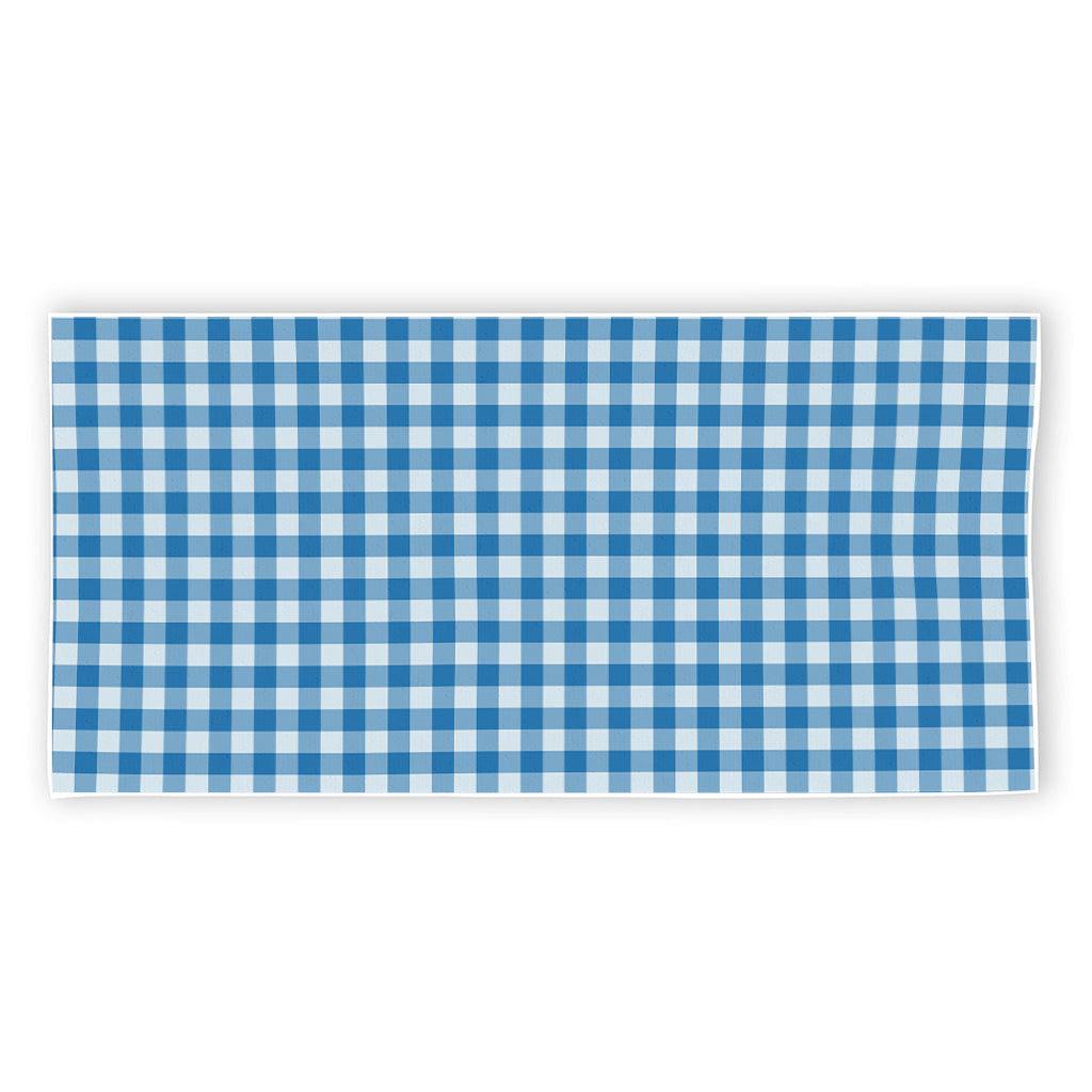 Blue And White Check Pattern Print Beach Towel