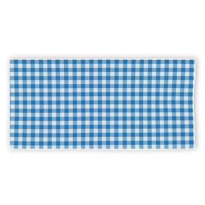 Blue And White Check Pattern Print Beach Towel