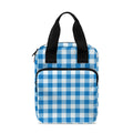Blue And White Check Pattern Print Bible Tote Bag
