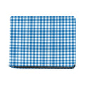 Blue And White Check Pattern Print Bifold Wallet