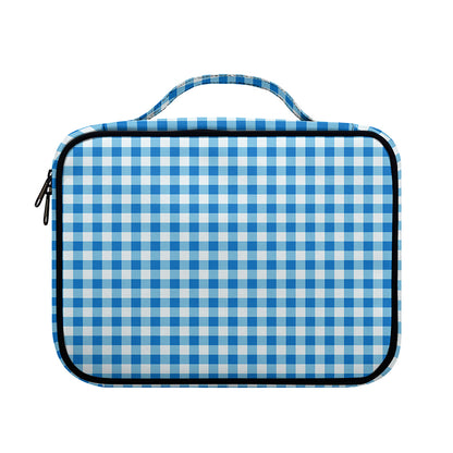 Blue And White Check Pattern Print Briefcase Bible Bag