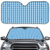 Blue And White Check Pattern Print Car Windshield Sun Shade