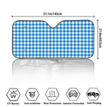 Blue And White Check Pattern Print Car Windshield Sun Shade