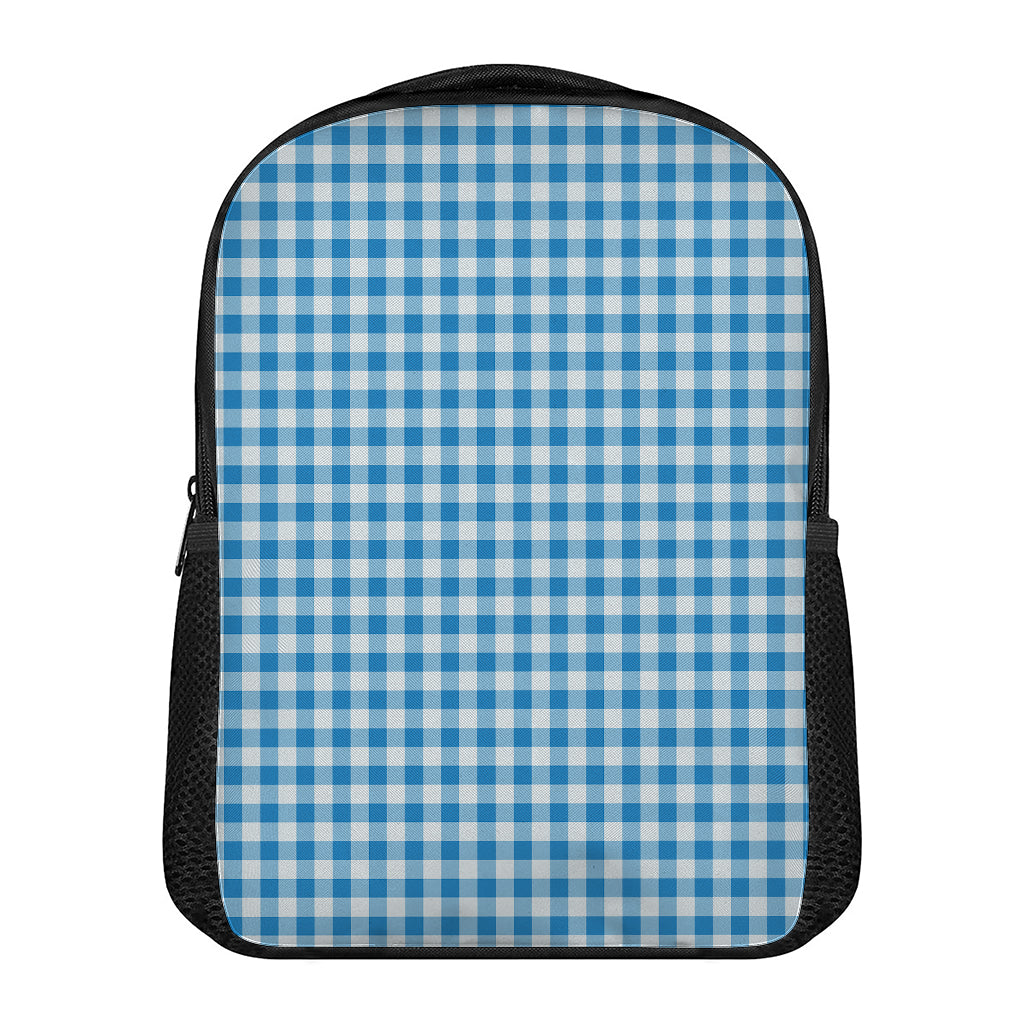 Blue And White Check Pattern Print Casual Backpack