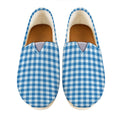 Blue And White Check Pattern Print Casual Shoes