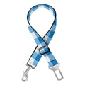 Blue And White Check Pattern Print Dog Seat Belt