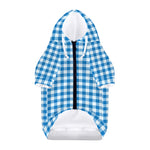 Blue And White Check Pattern Print Dog Zip Up Hoodie