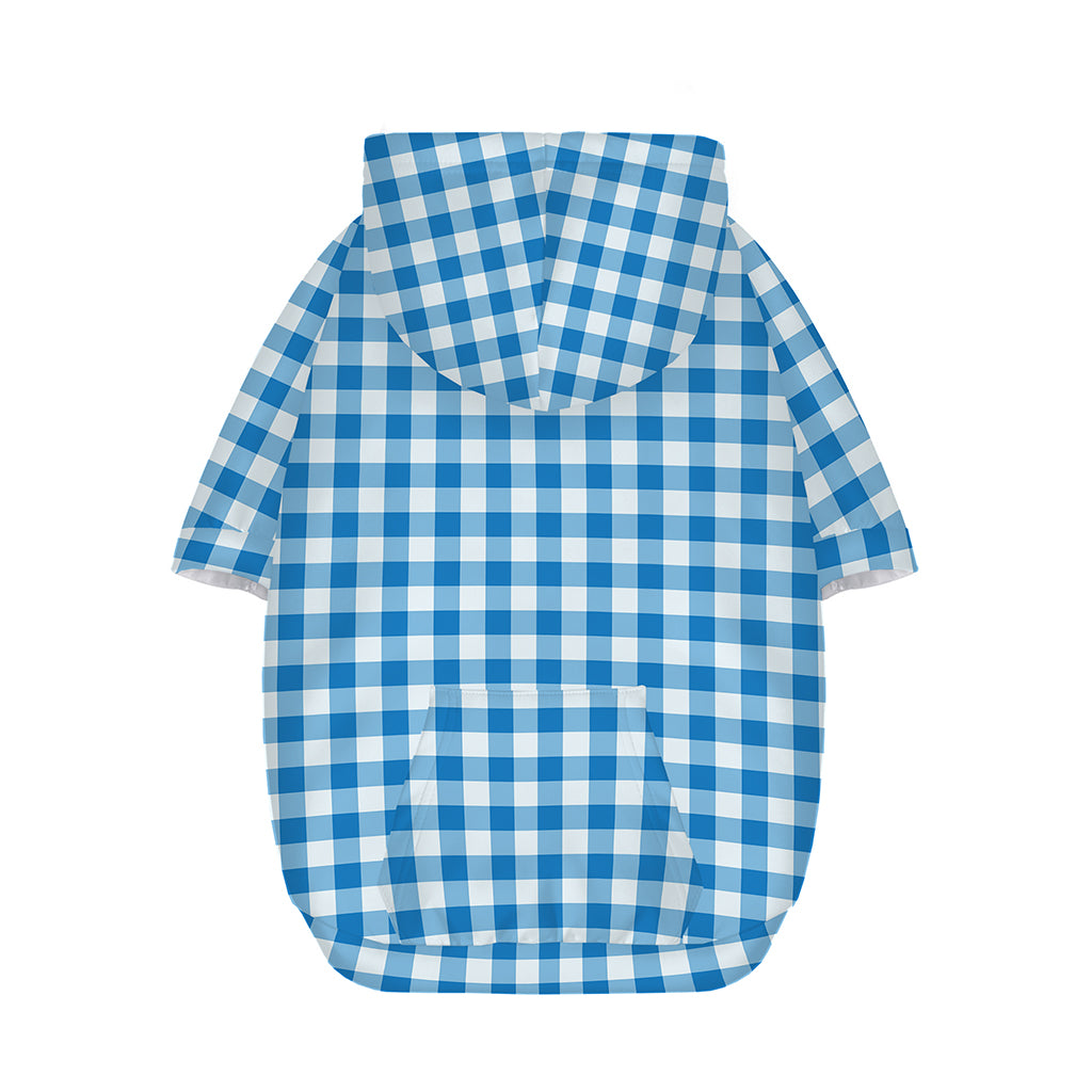 Blue And White Check Pattern Print Dog Zip Up Hoodie