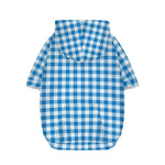 Blue And White Check Pattern Print Dog Zip Up Hoodie