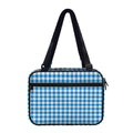 Blue And White Check Pattern Print Double Strap Bible Bag
