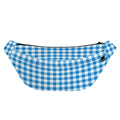 Blue And White Check Pattern Print Fanny Pack